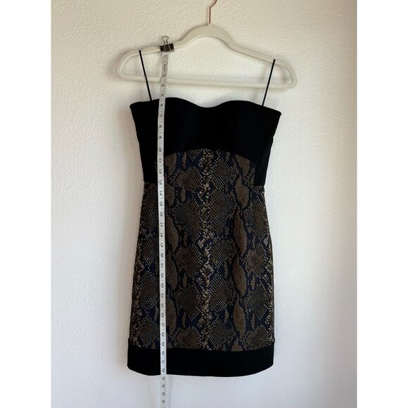 Diane von Furstenberg Garland Two Black & Python Strapless Bodycon Mini Dress 4 - Picture 11 of 14